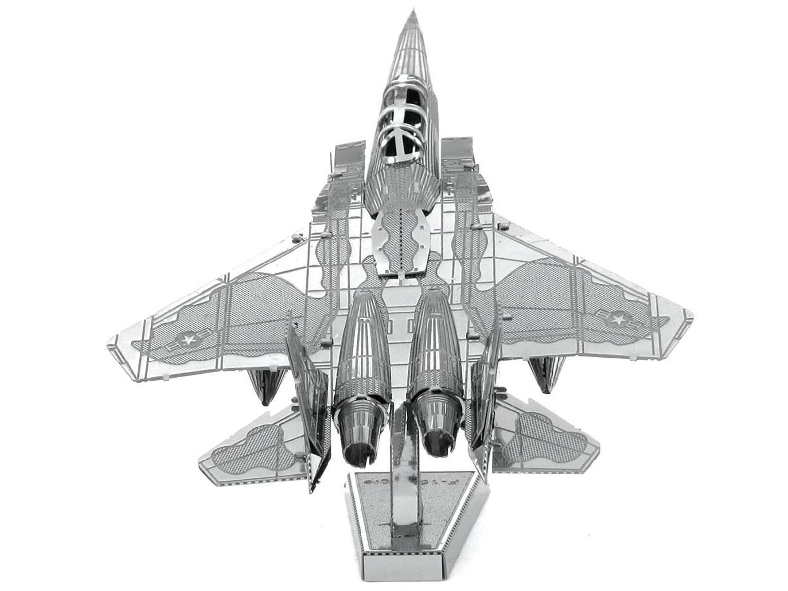 Angle. Metal Earth - Model Kit McDonnell Douglas F-15 Eagle Fighter Aircraft (Moderate Difficulty) Steel Model by Metal Earth - Silver.
