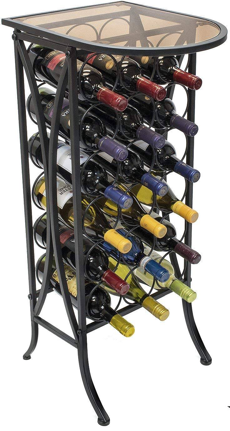 Sorbus - Chateau Style Wine Bottle Rack for Home and Cellar - Black