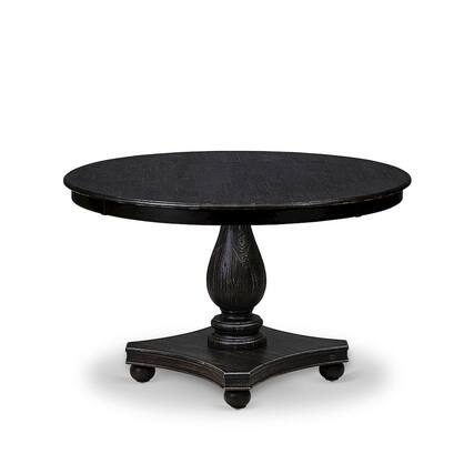 Front. East West Furniture - Mid Century Dining Table - Black.