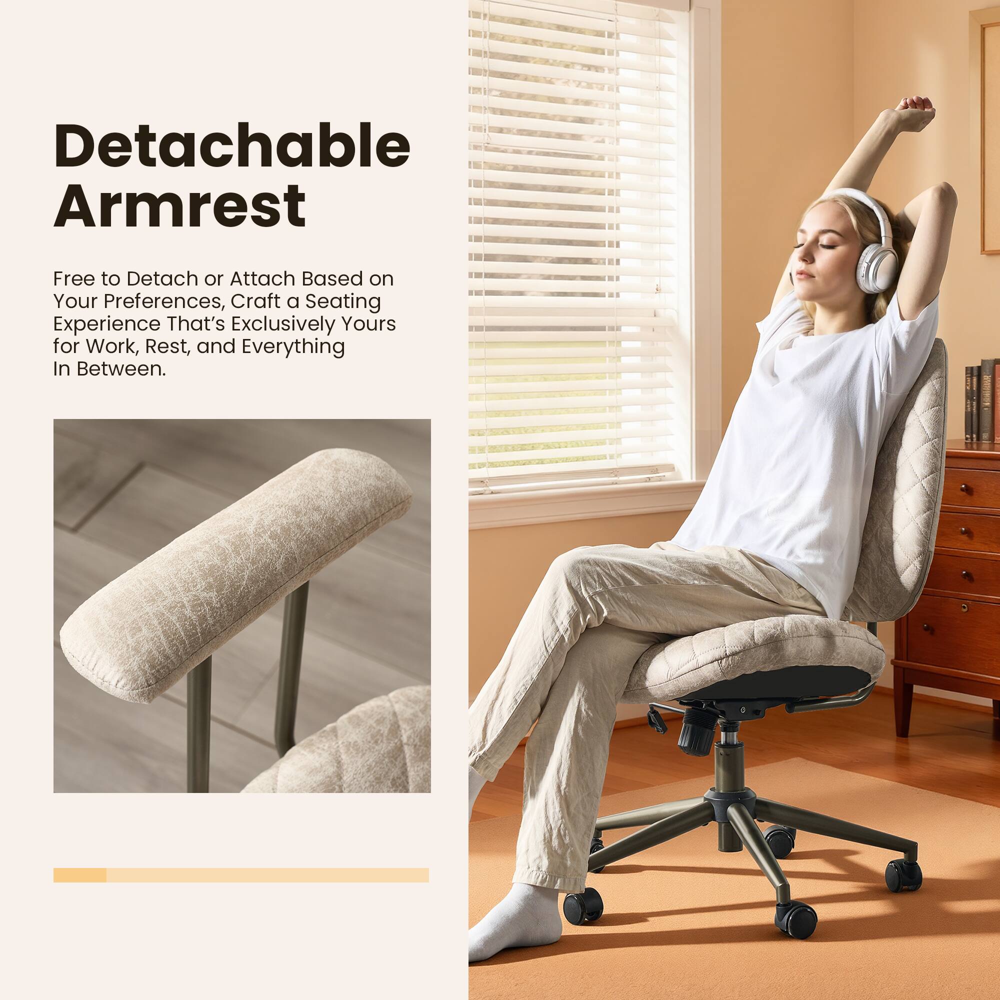 Detachable Armrest

Free to Detach or Attach Based on Your Preferences, Craft a Seating Experience That's Exclusively Yours for Work, Rest, and Everything In Between.