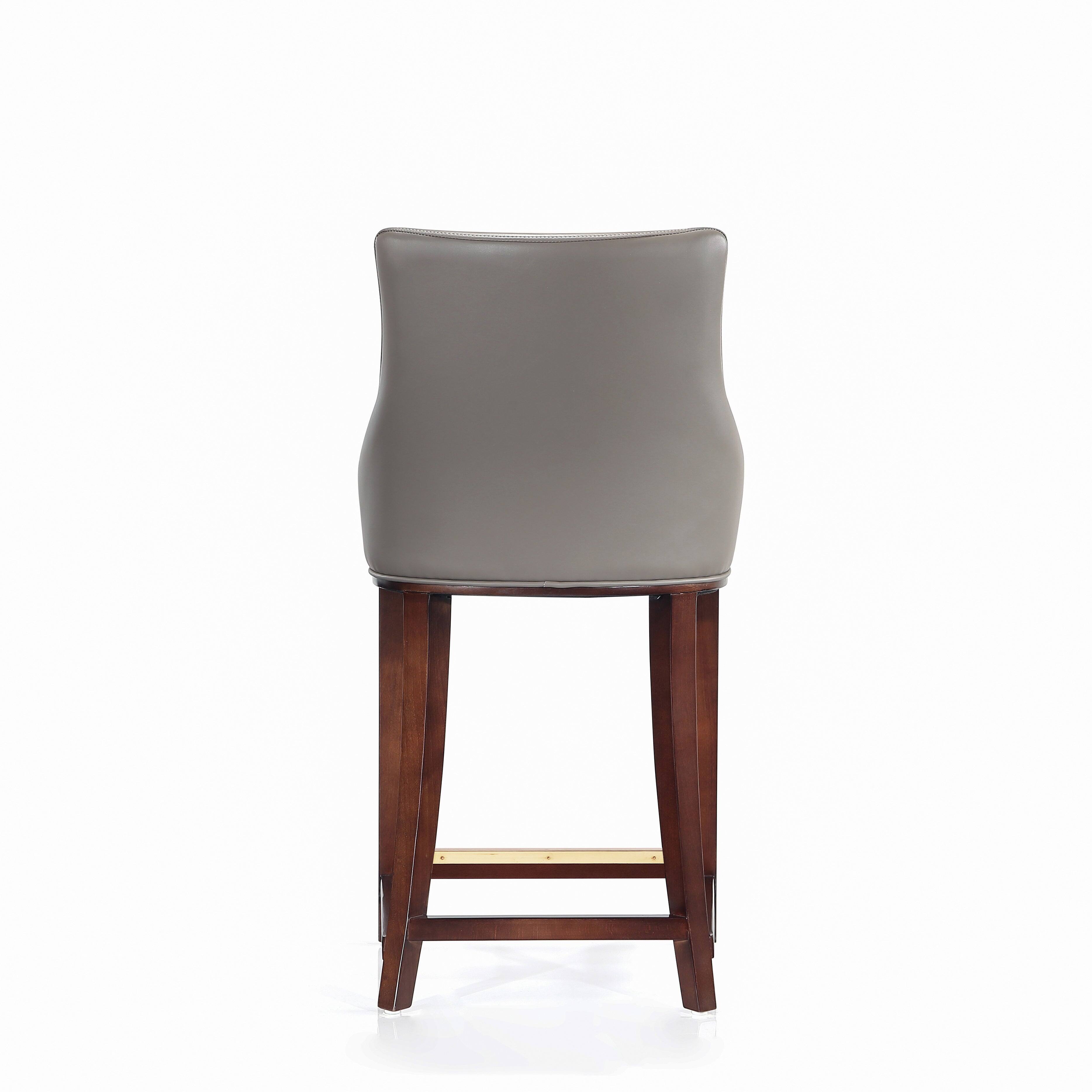 Alt View 2. Manhattan Comfort - Shubert Modern Wood Upholstered Counter Stool - Set of 2 - Dark Taupe.