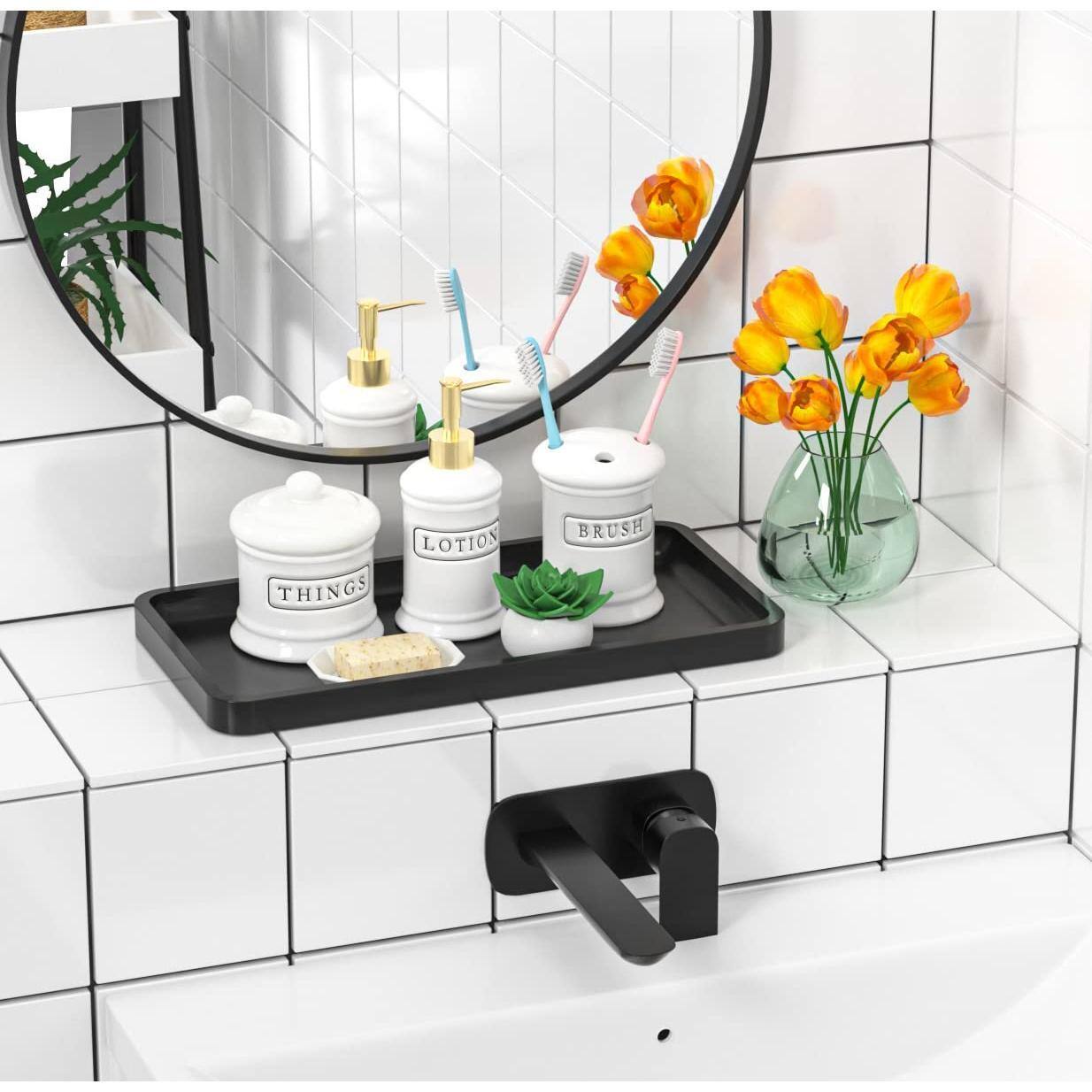 Dapper Styles Bathroom Vanity Tray For Countertop Organizer Dresser ...