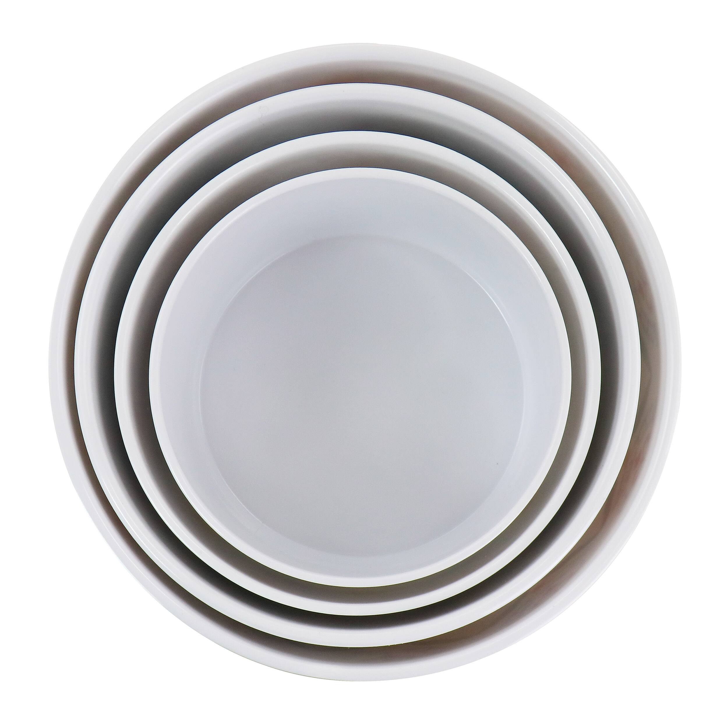 Left. Gibson - Gibson Home 8 Piece Anaya Round Nesting Food Storage Set - White.