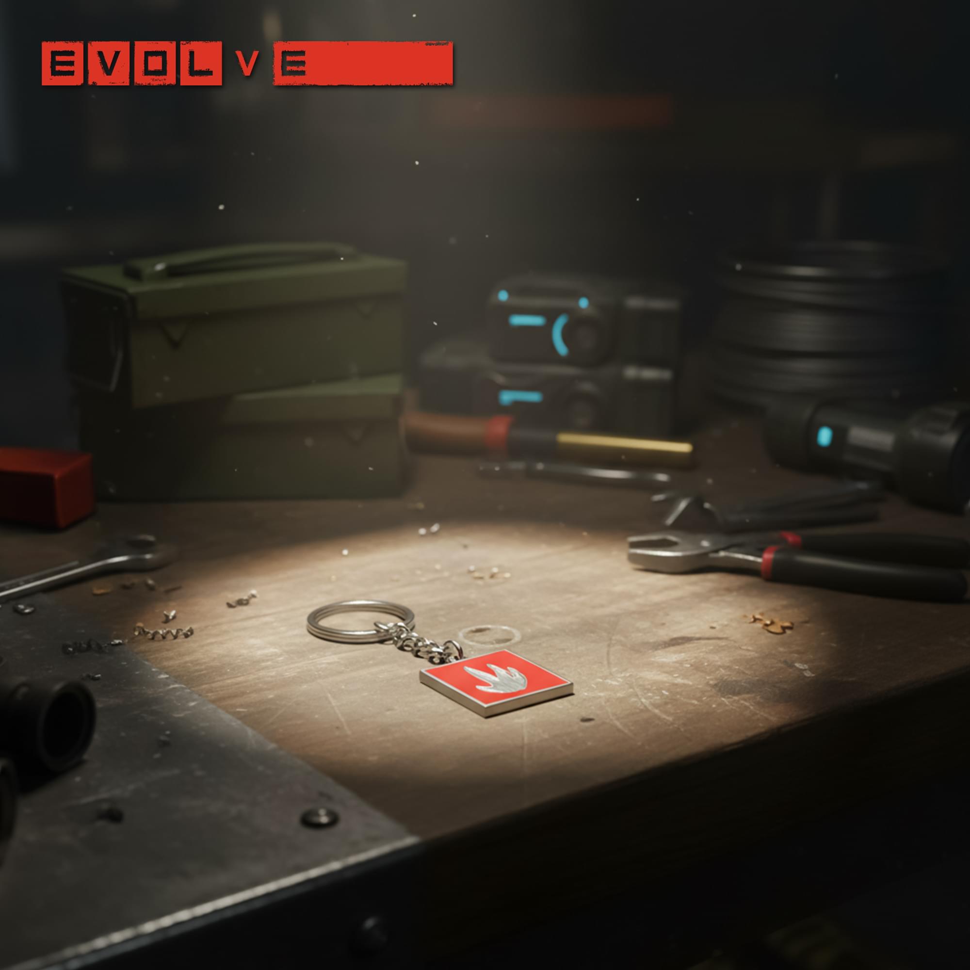 Alt View 10. Gaya Entertainment - Evolve Monster Icon Metal Keychain - Red.