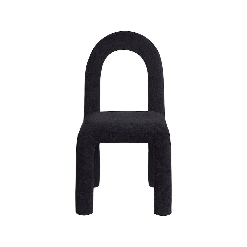 Alt View 2. Meridian Furniture - Amari Black Chenille Fabric Dining Chair, Set of 2 - Black.