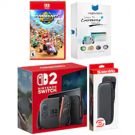 Switch 2 Video Game Console with Mario Kart World, MightySkins Code and Protective Case Bundle - Nintendo Switch 2