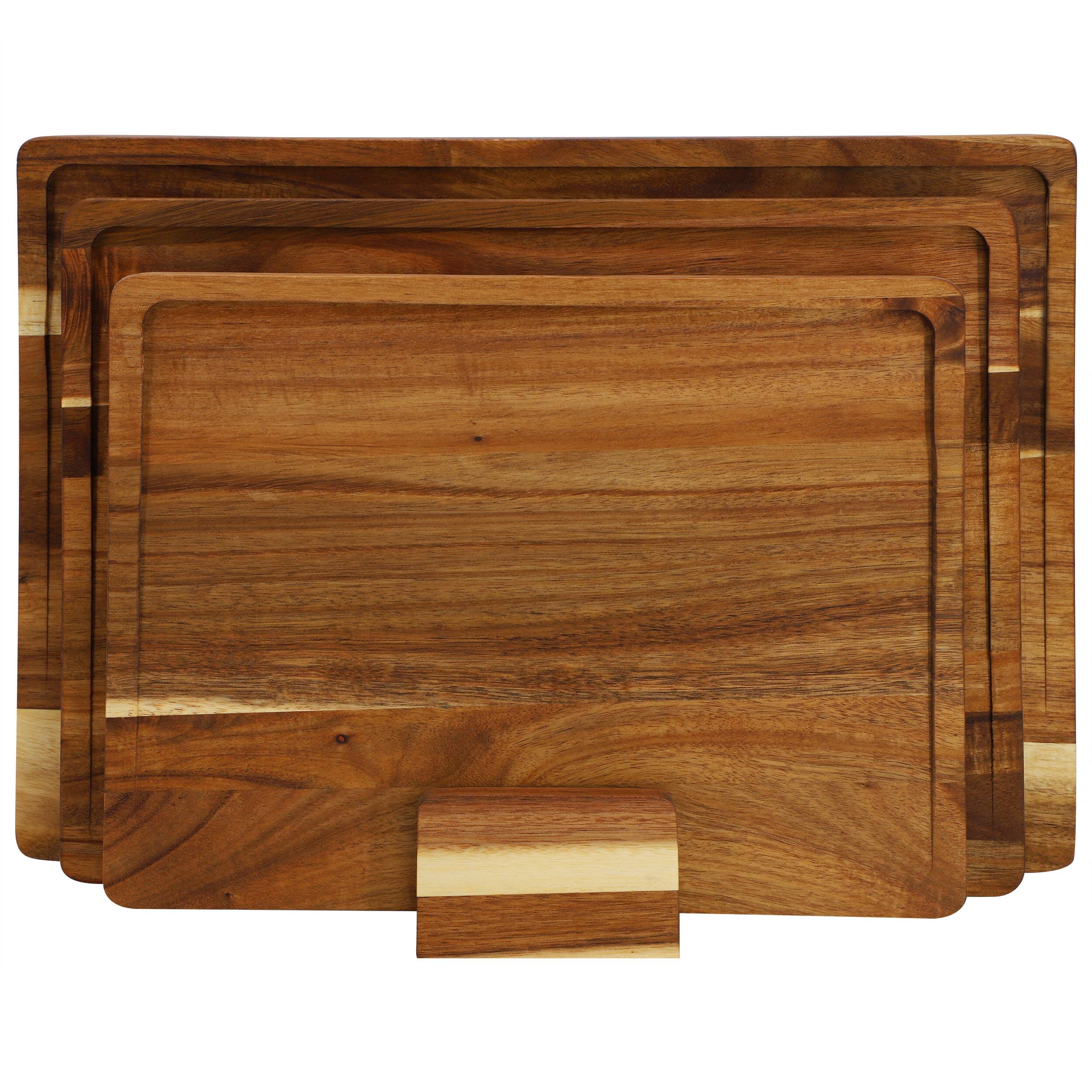 Alt View 1. MegaChef - MegaChef 3 Piece Acacia Wood Cutting Board Set with Base - Brown.