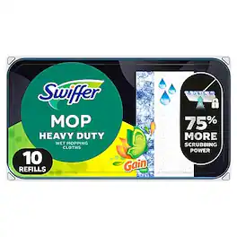 Swiffer - Heavy-Duty Wet Cloths, Gain Scent, 10/Pack (76471) - White