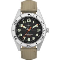 Timex Men's Expedition Field Solar 43mm Watch - Tan Strap Black Dial IP Steel Case - Tan - Front_Zoom
