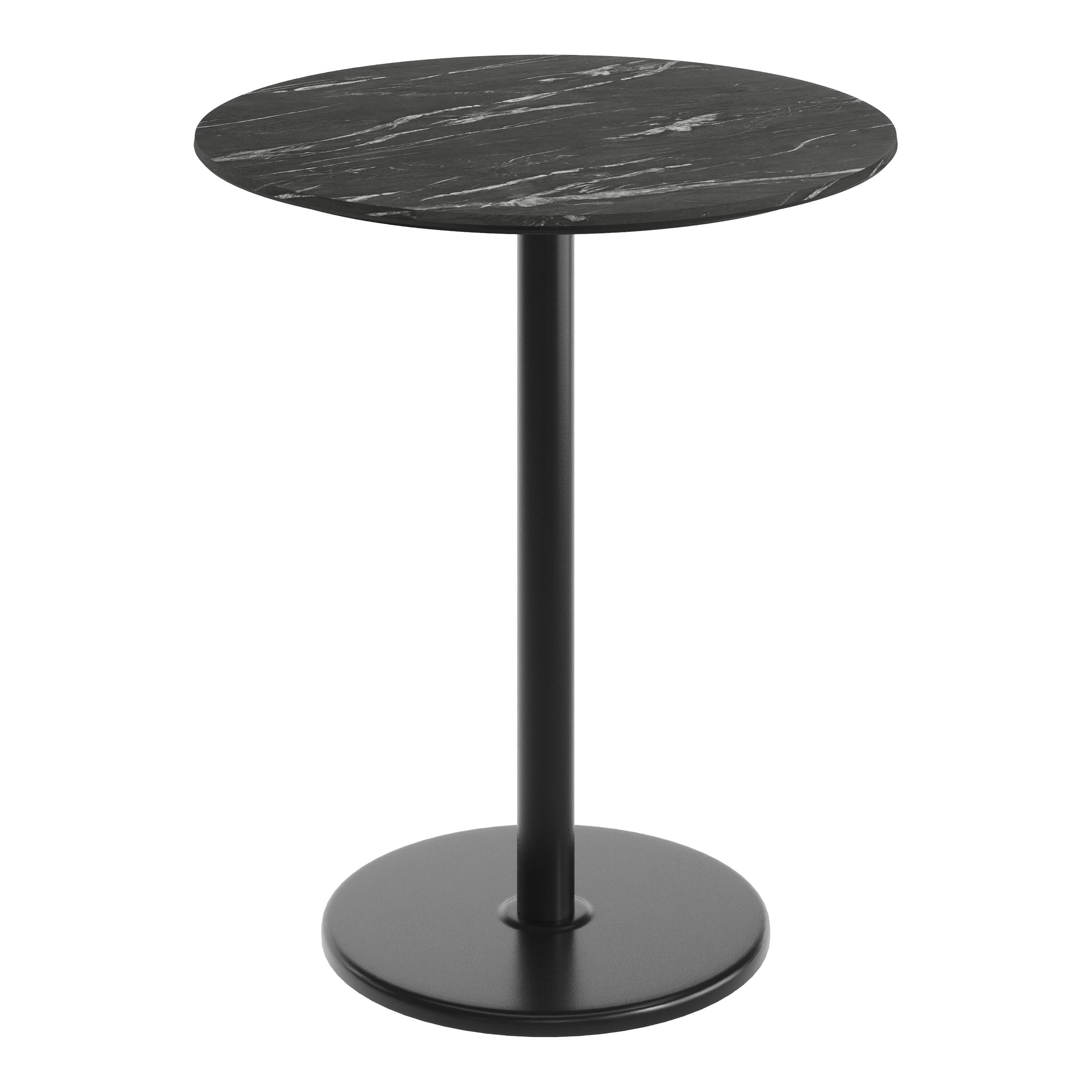 Black Faux Marble/Black Base