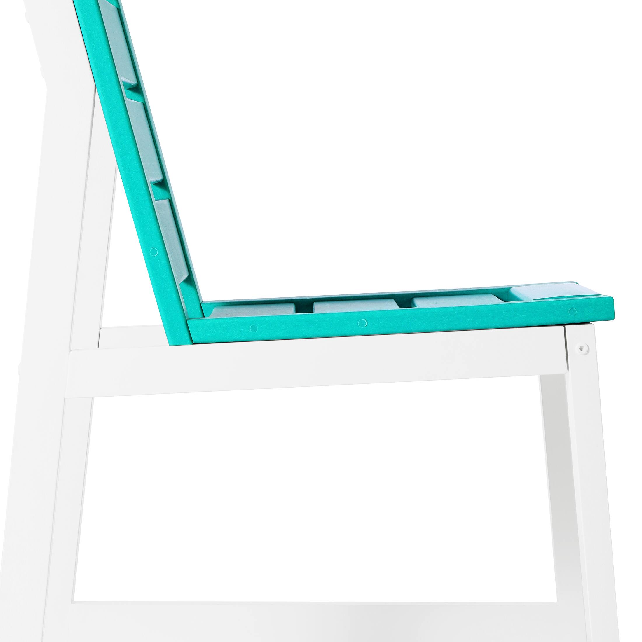 Alt View 4. WestinTrends - WestinTrends Cape May HDPE Outdoor Patio Dining Side Chair - Turquoise.