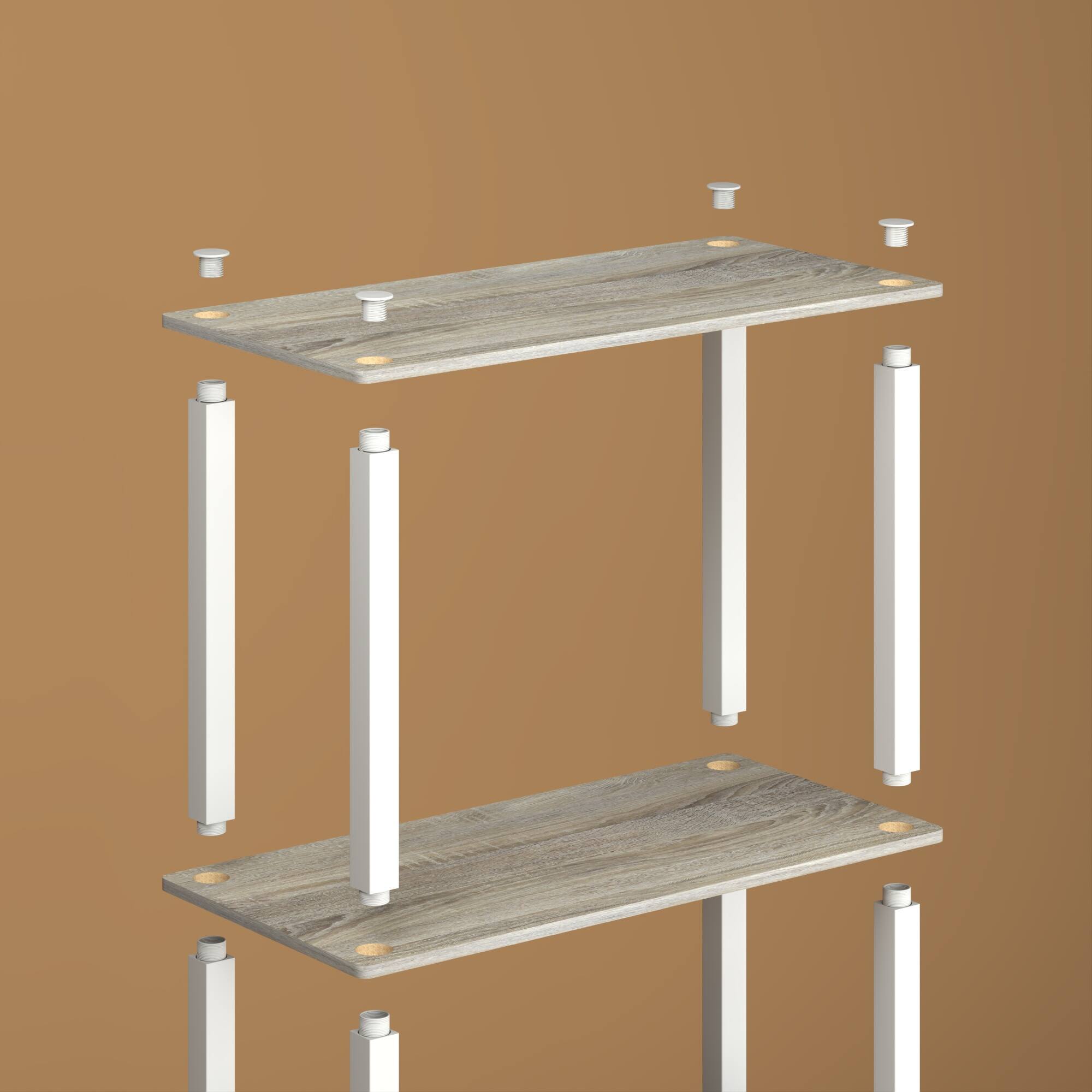 Left. HOMLUX - 3-Tier 29.6" Corner Shelf Open Shelves for Display for Living Room and Office Organization Sonoma Oak - Sonoma Oak.