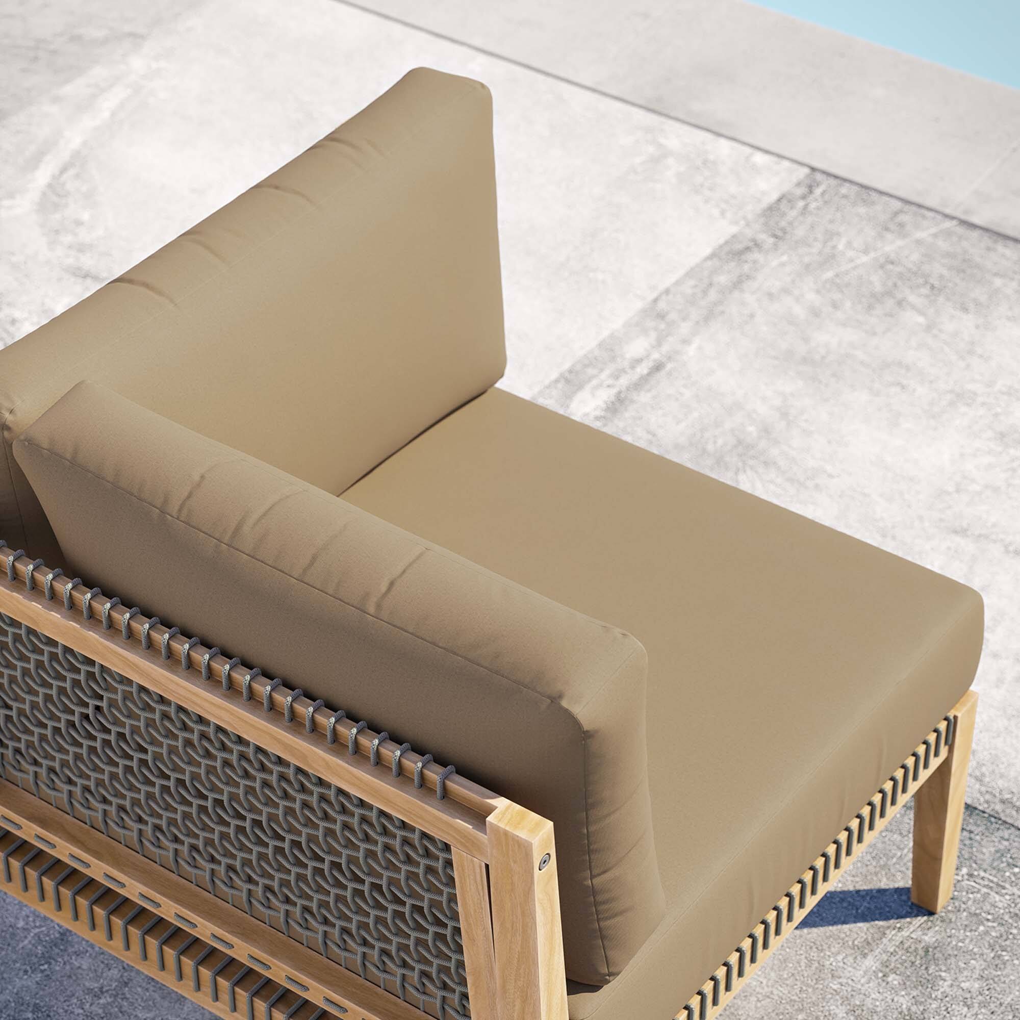 Back. Modway - Clearwater Outdoor Patio Teak Wood Corner Chair by Modway - Gray Light Brown.