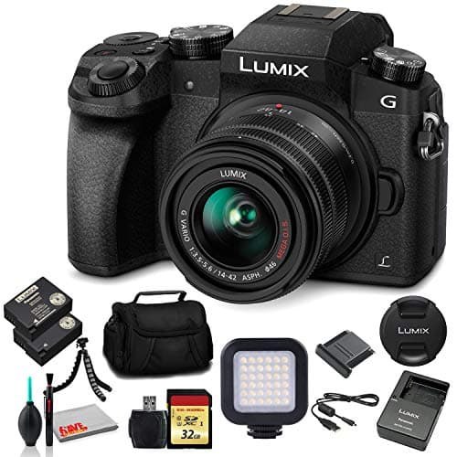 Panasonic - Lumix DMC-G7 Mirrorless Digital Camera with 14-42mm Lens (Black) (DMC-G7KK) - Bundle - (International Version)