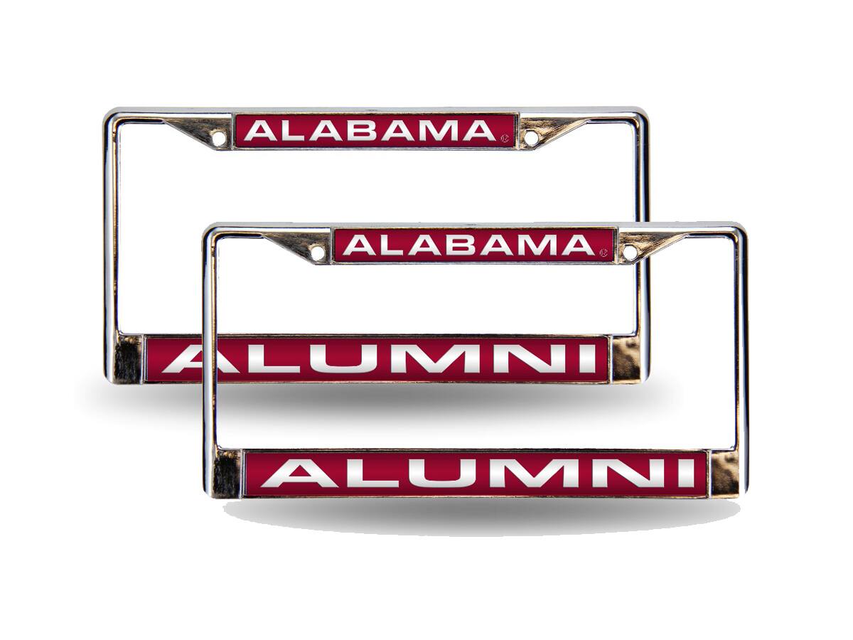 Alabama Crimson Tide Alumni Chrome Metal (Set of 2) Laser Cut License Plate Frames