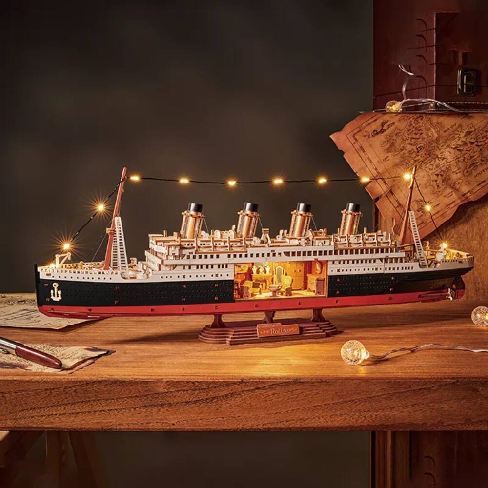 Alt View 2. 3D Puzzle - 3D Puzzle 1912 Ocean Liner 433pcs DIY Lights Up.