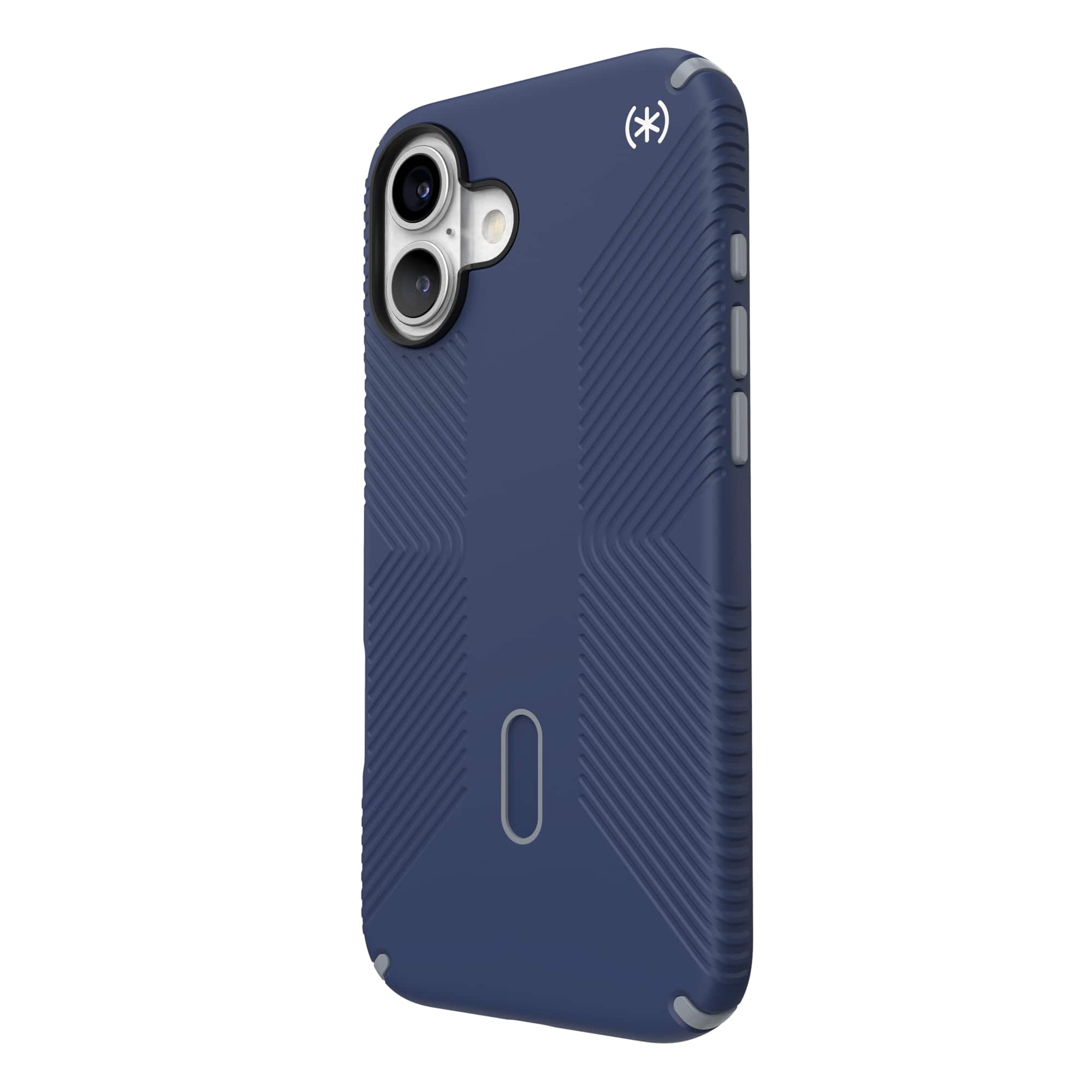 Angle. Speck - Presidio2 Grip ClickLock Case with MagSafe for Apple iPhone 16 Plus - Costal Blue.