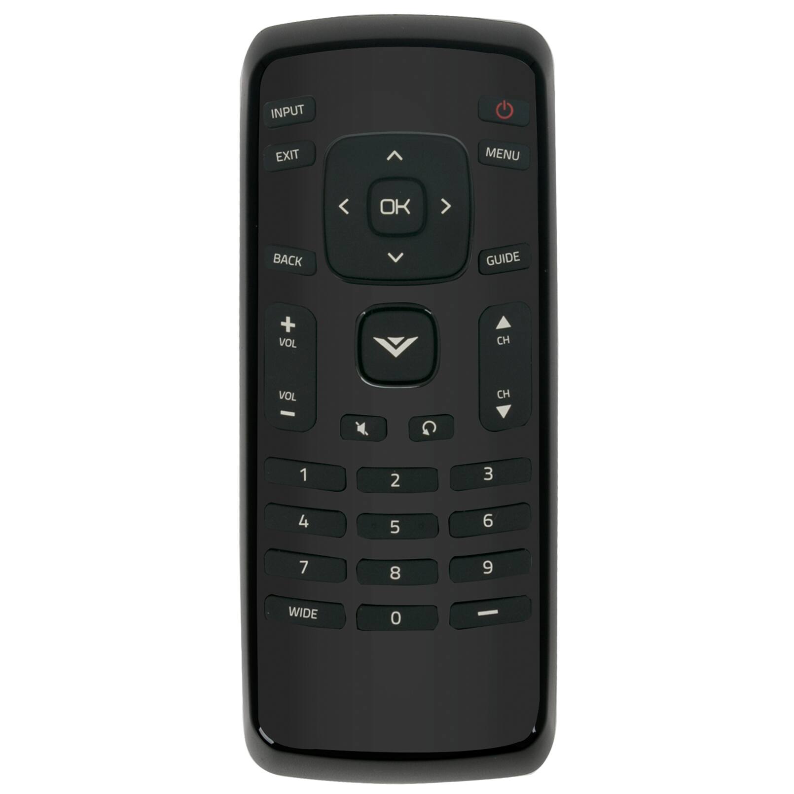 INPUT EXIT MENU OK BACK GUIDE + VOL CH VOL CH 1 2 3 4 5 6 7 8 9 WIDE 0 -