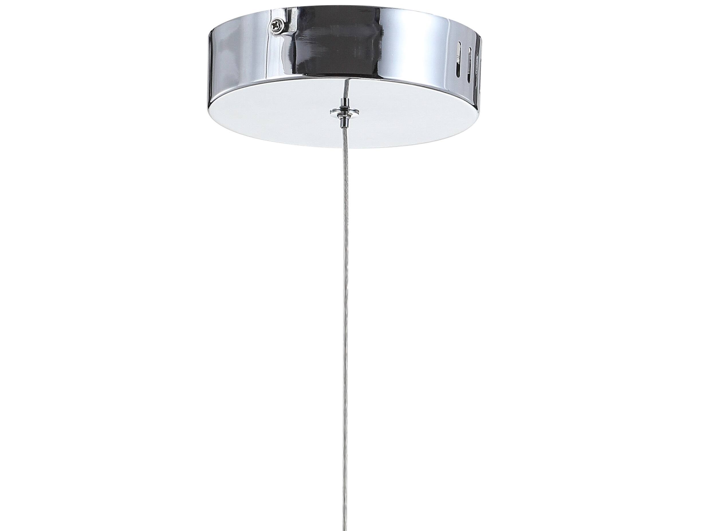 Alt View 5. Jonathan Y - Alain 5" 1-Light Adjustable Metal Integrated LED Pendant, Chrome - Chrome/White.