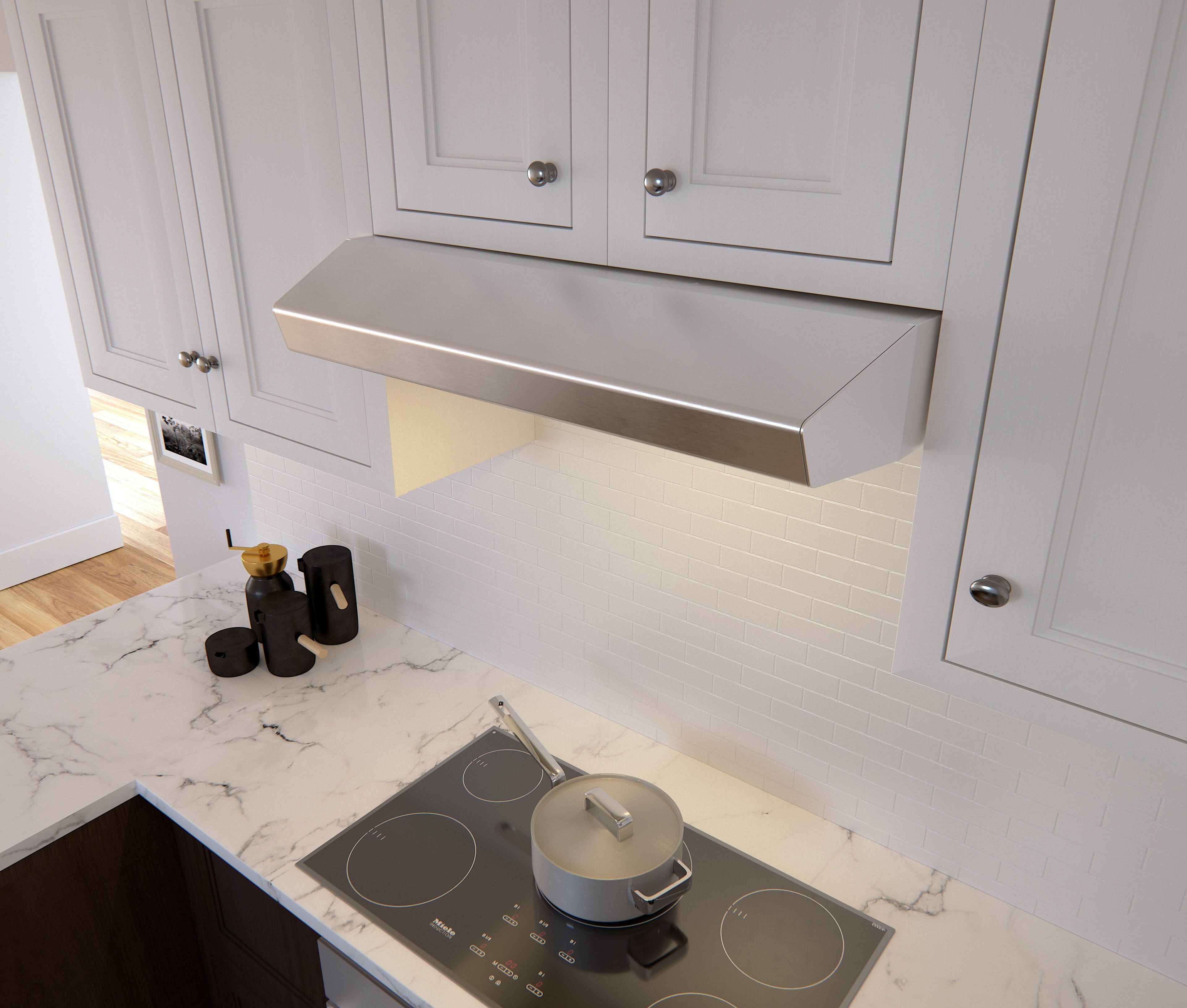 Alt View 14. Zephyr - Breeze II 30 in. 400 CFM Under Cabinet Range Hood with LED Light - Black Stainless Steel.