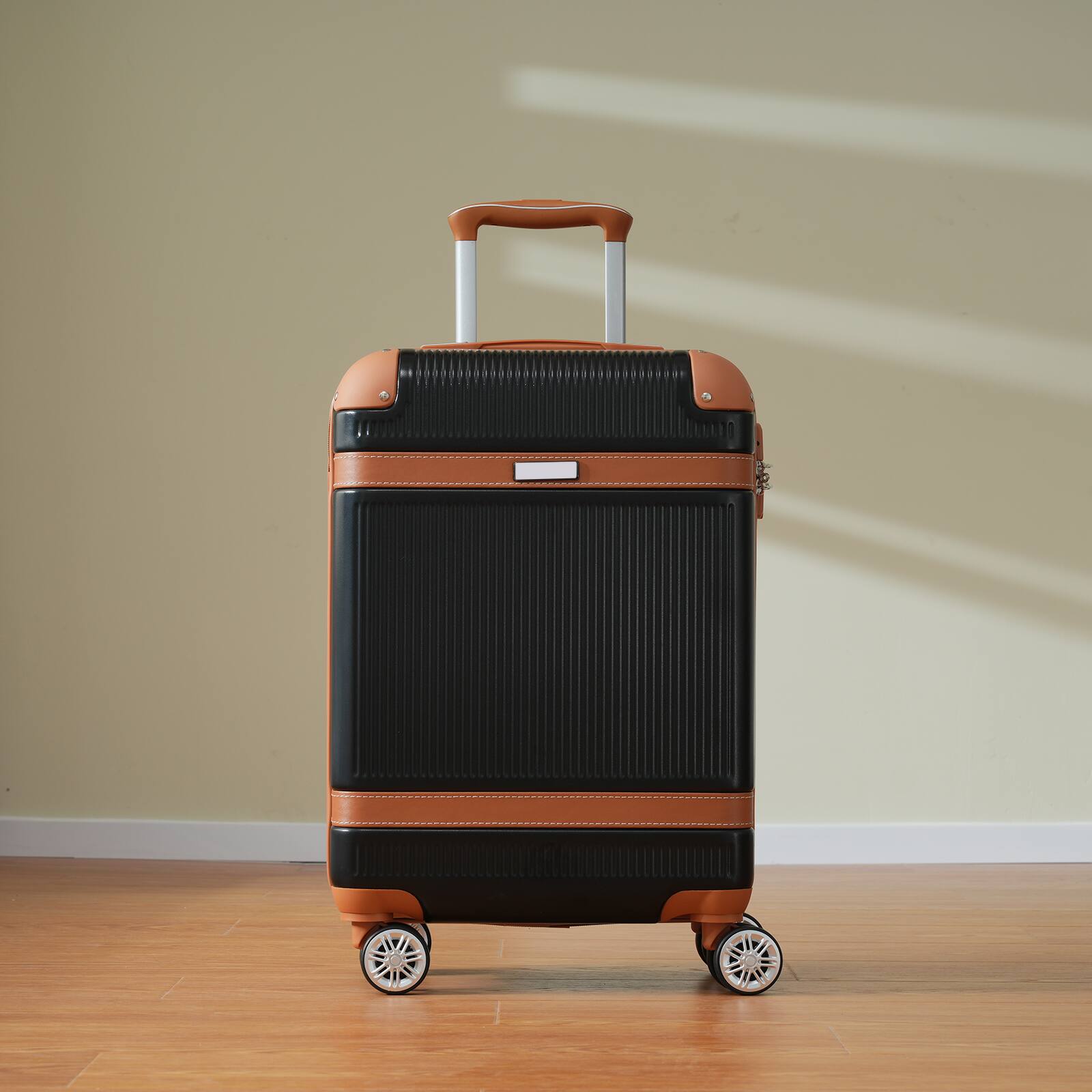 Alt View 7. Ecooso - 3-Piece Hardshell Luggage Set Carry-On Suitcase with Double Spinner Wheels TSA Lock for Men & Women 20-Inch - Black.