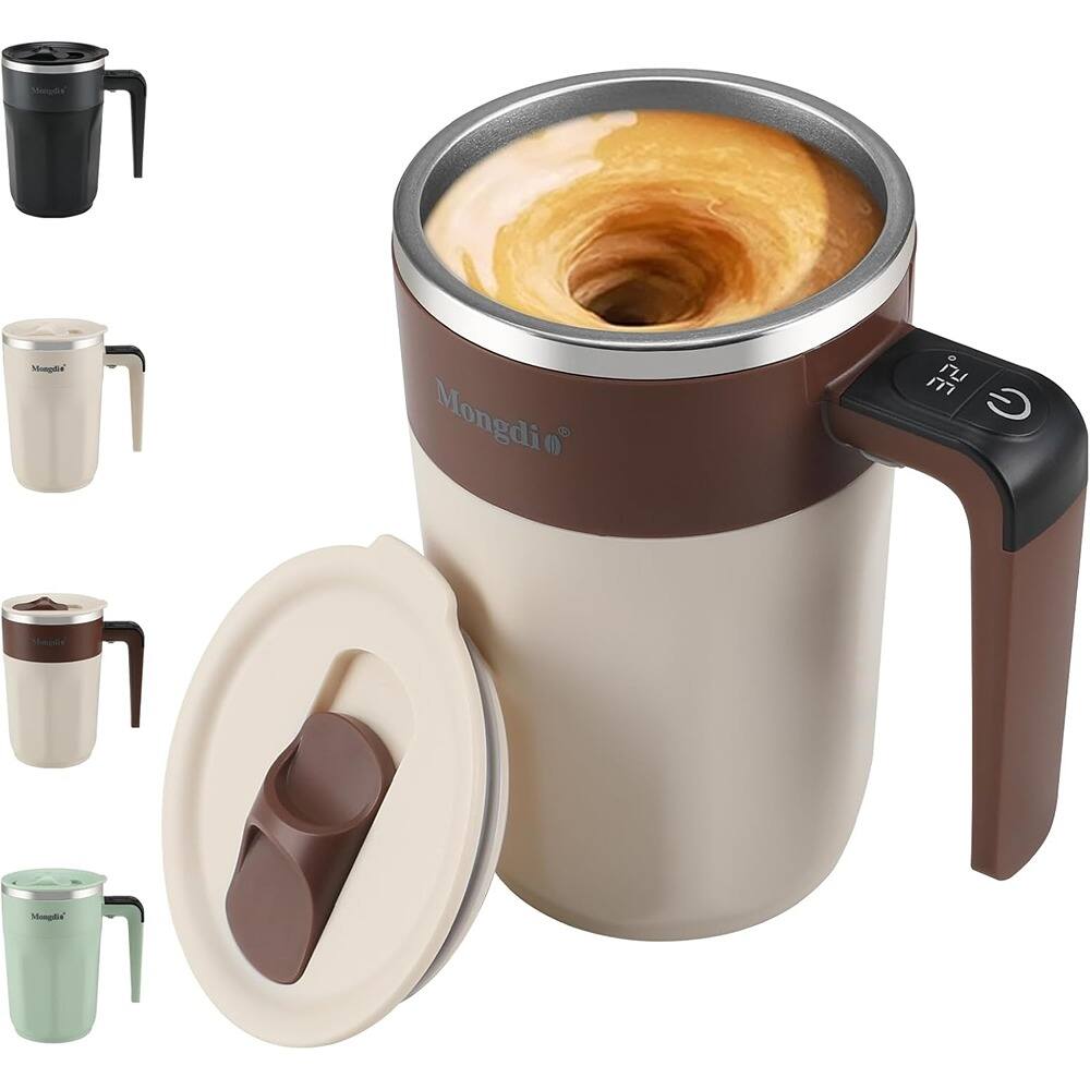 Schertz - Self-Stirring Coffee Mug, Rechargeable with Temp Display - Brown