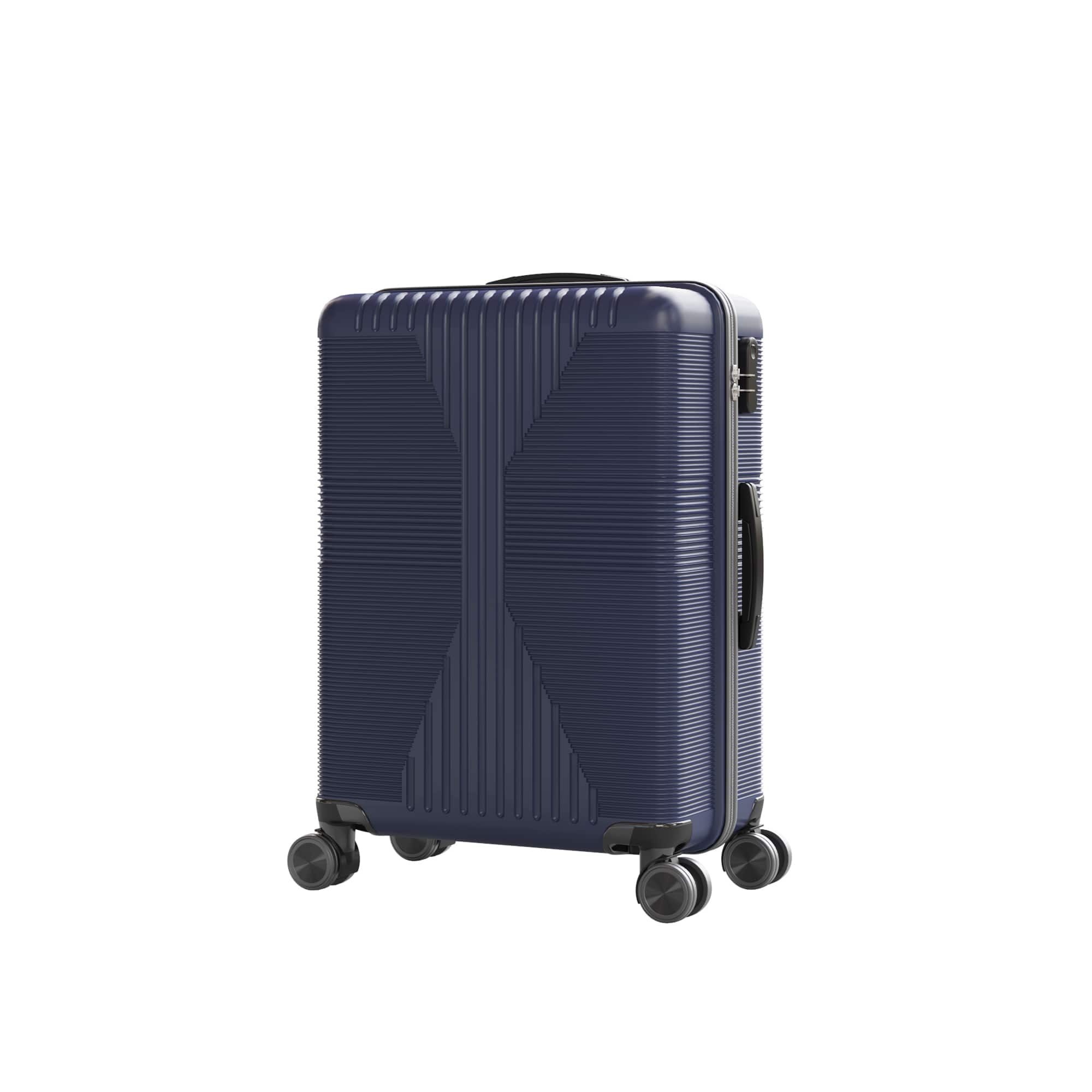Winado - 24" Hardshell Carry On Luggage with Spinner Wheels Lightweight PP Hardside Small Suitcase with Built-in Lock - Navy Blue