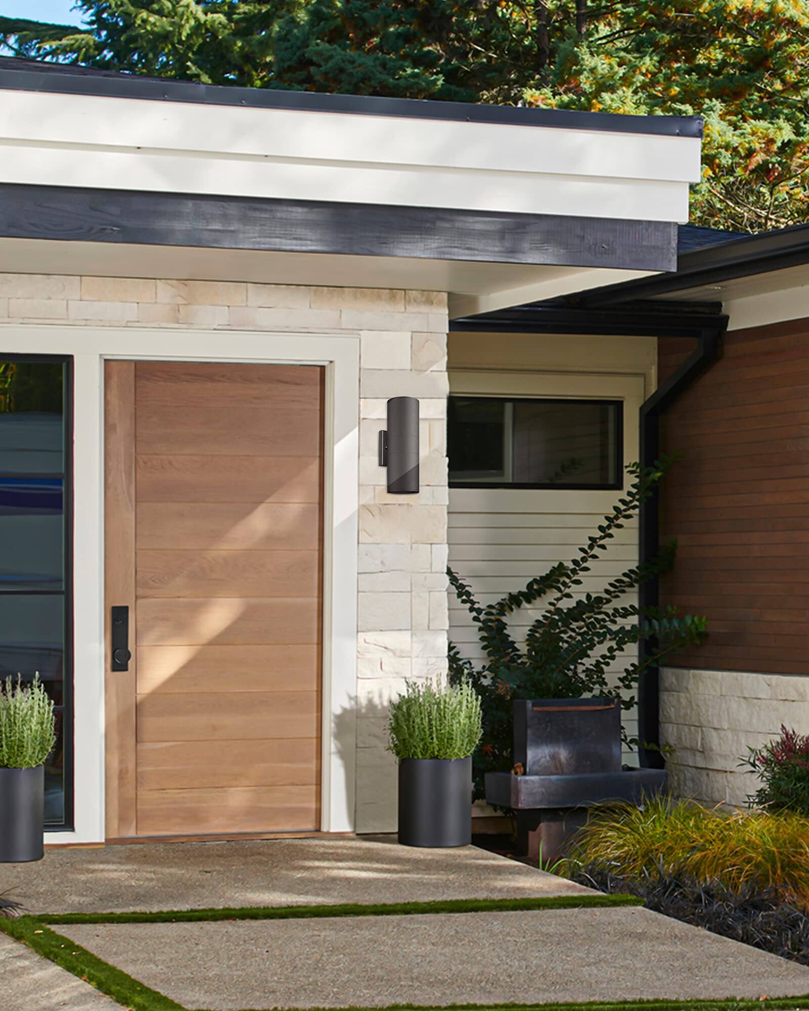 Alt View 2. Comfort Essence - Outdoor Wall Sconce Lights Exterior Lighting Fixtures Outside Porch Light For House Garage Front Door Patio - White,Square,No Sensor,1PK.