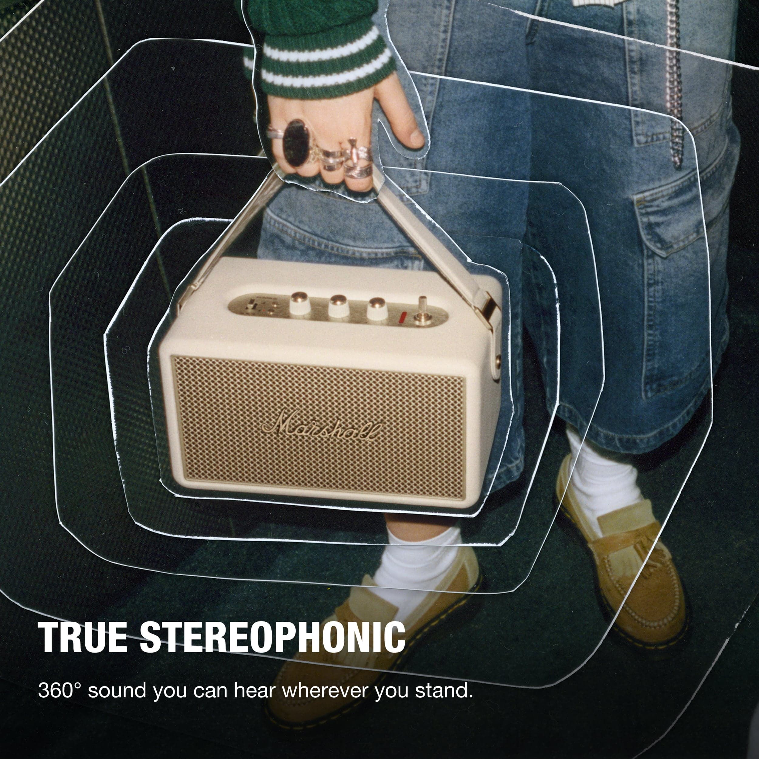 "TRUE STEREOPHONIC 360 sound you can hear wherever you stand."
