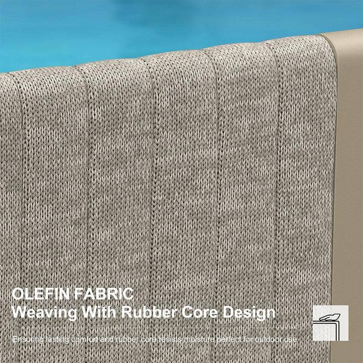 OLEFIN FABRIC  
Weaving With Rubber Core Design  
Ensuring lasting comfort and rubber core resists moisture, perfect for outdoor use