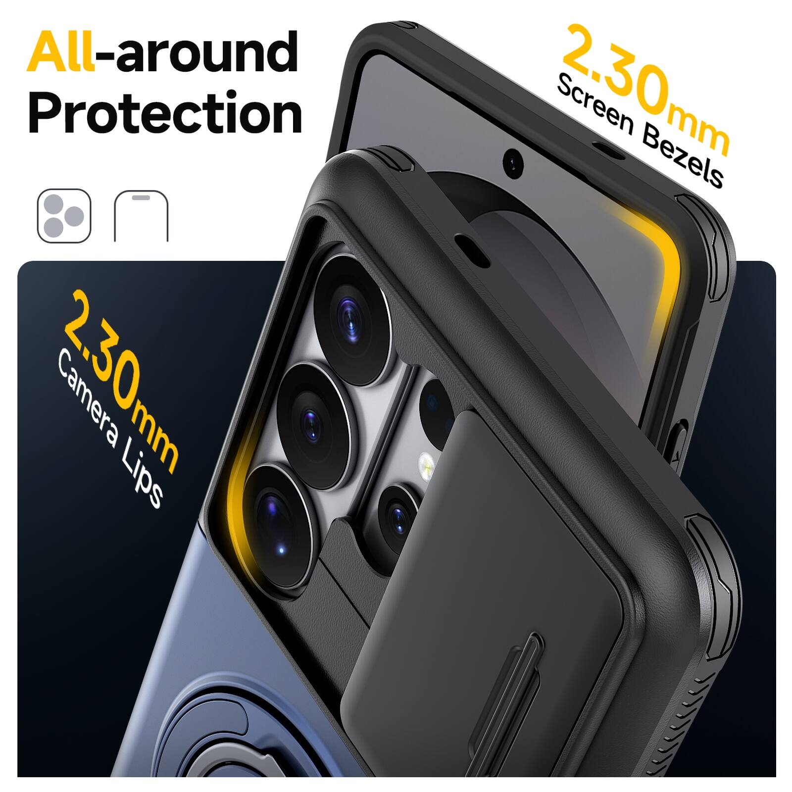 All-around Protection  
2.30mm Camera Lips  
2.30mm Screen Bezels