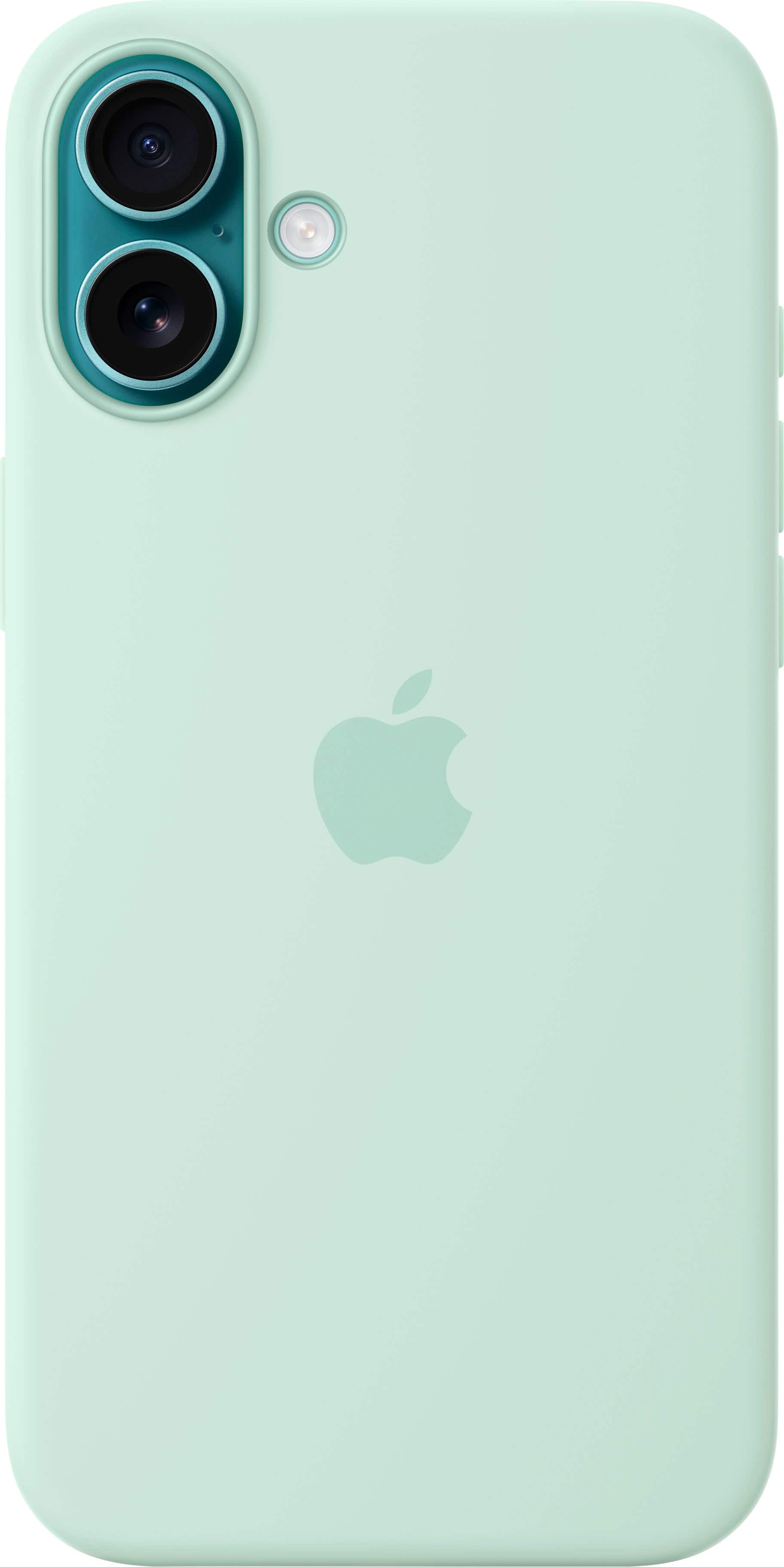 Front. Apple - iPhone 16 Plus Silicone Case with MagSafe - Aquamarine.