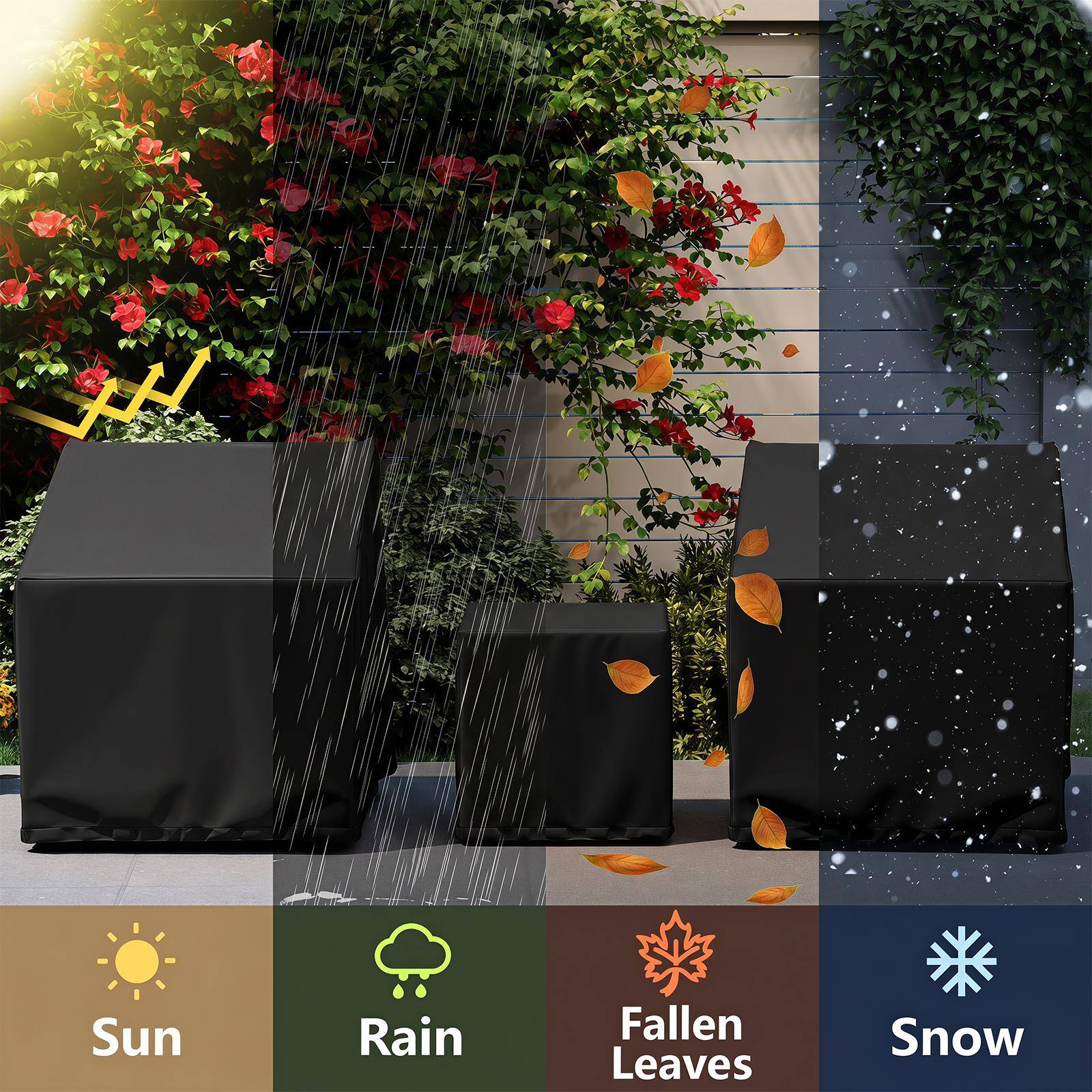 Sun  
Rain  
Fallen Leaves  
Snow