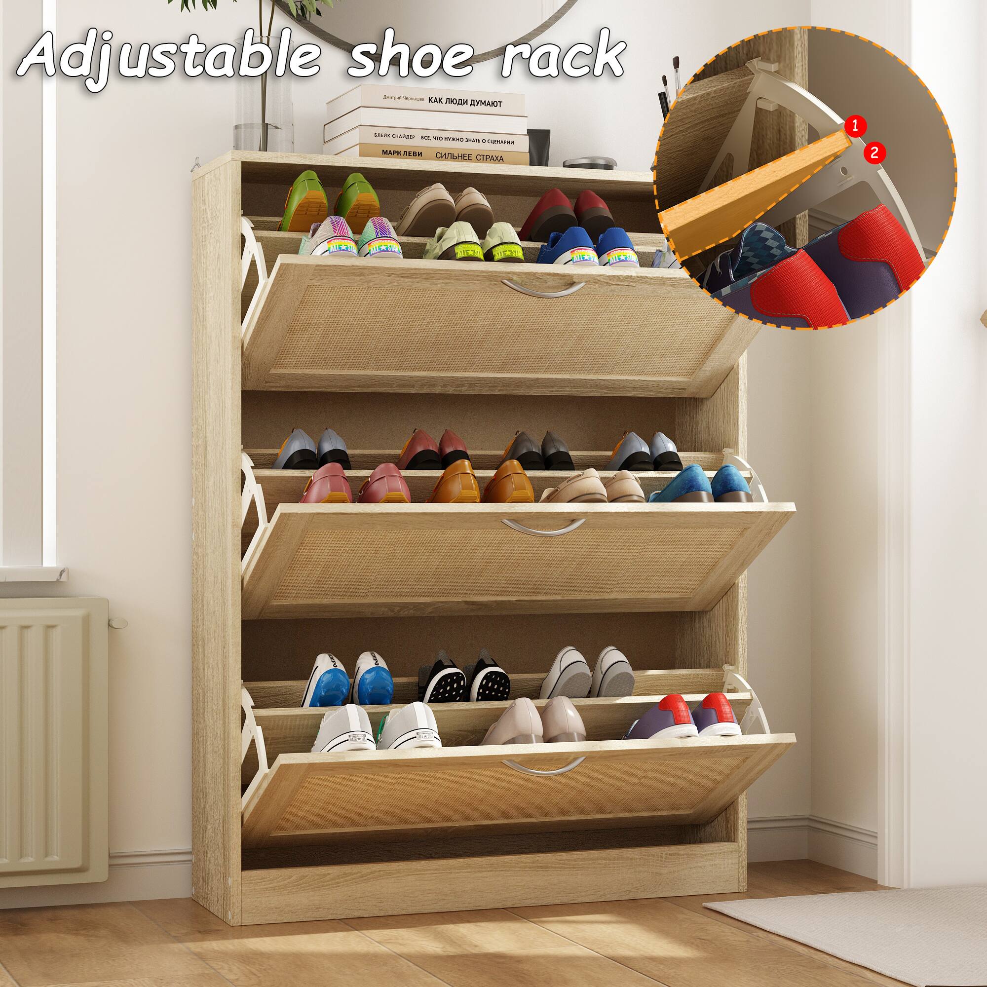 Adjustable shoe rack - RAK -o YMAKIT - Cs - - M i + - MAPIAE AH I 1 2 L SE  SAC I DE SER