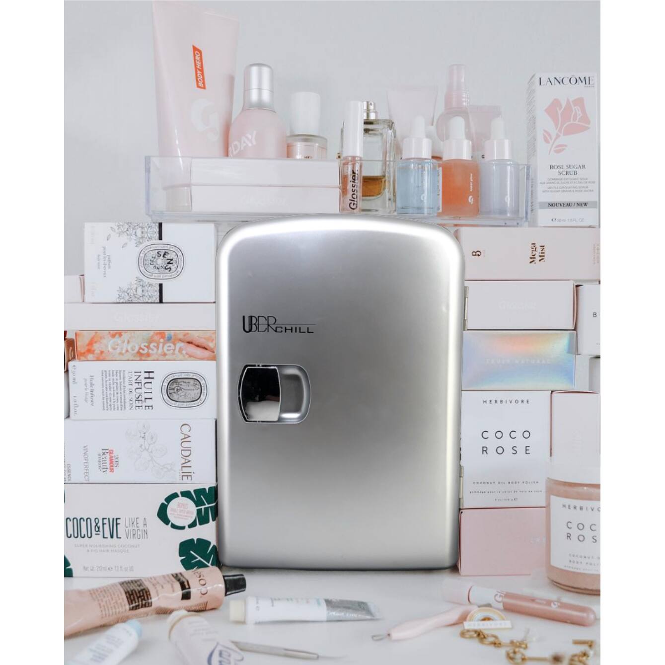 Glossier, LANCOME, Rose Sugar, UBERCHILL, Glossier, INFUSE, HUILE, ENSEN, VINOPERFECT, Geauts, GLAMOUR, 20, CAUDALIE, OH, & LIKE A COCO EVE VIRGIN, HERBIVORE, COCO ROSE, COC ROS