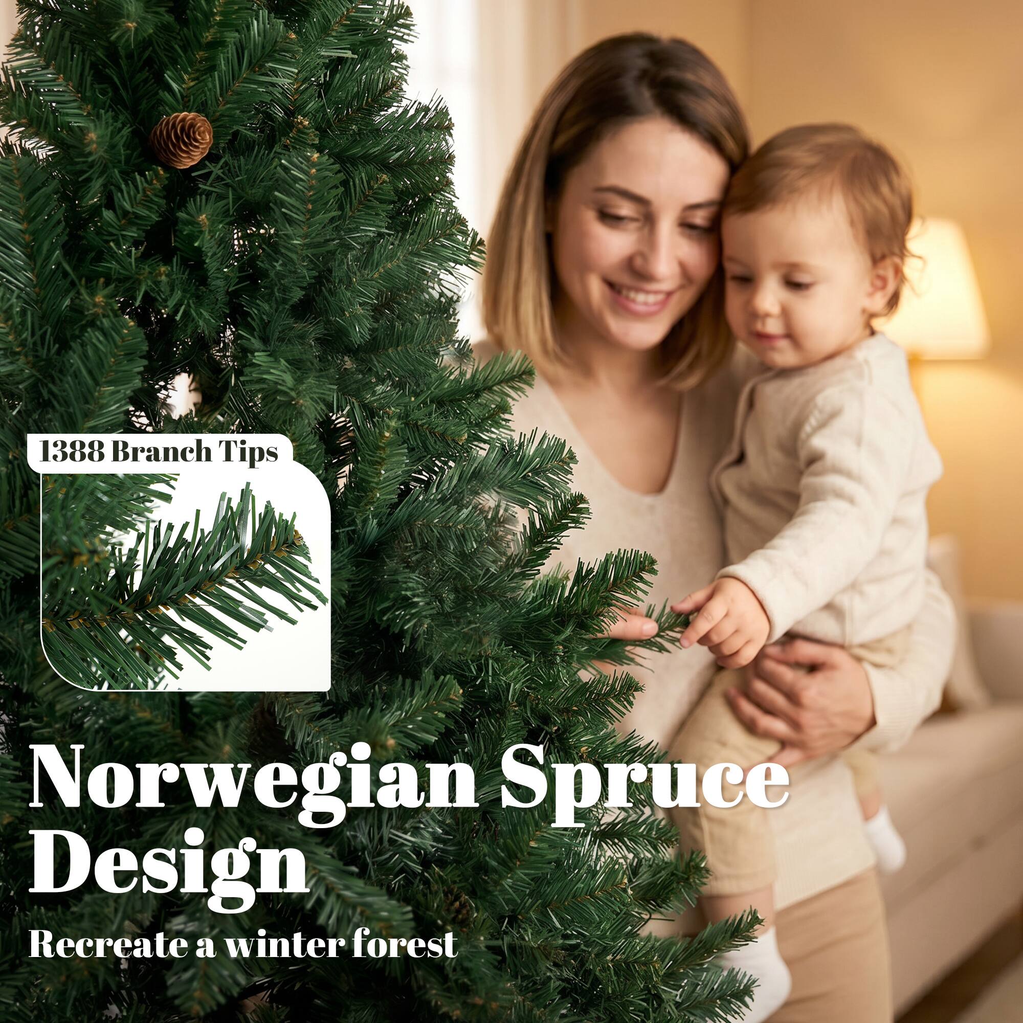 1388 Branch Tips Norwegian Spruce Design Recreate a winter forest