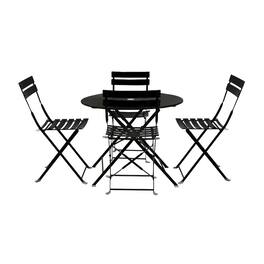 Carolina Chair & Table - Bistro 36" Round Table Outdoor Set - Set of 5 - Black