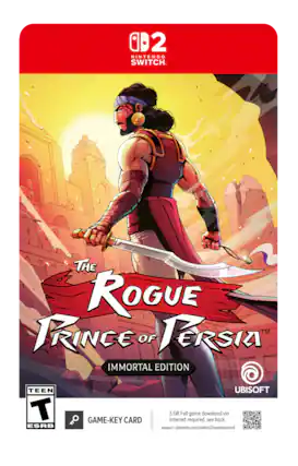 OD2 NINTENDO SWITCH. THE ROGUE PRINCE OF PERSIA™ IMMORTAL EDITION TEEN T ESRB UBISOFT 5 GB Full game download via internet required. see back. support.nintendo.com/switch2/gamekeycard - T (Teen 13+)