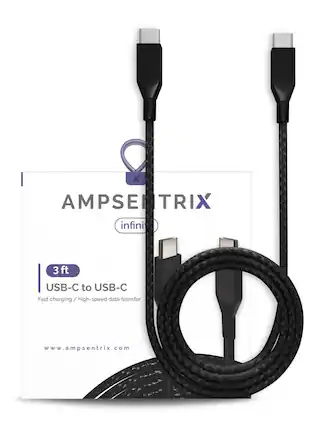 AMPSENTRIX
infini
3 ft
USB-C to USB-C
Fast charging / high-speed data transfer
www.ampsentrix.com