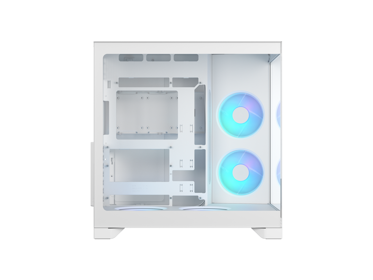 Alt View 7. Fractal Design - Fractal Design Pop 2 Vision White RGB - Dual-Chamber Case with Glass Panels, 4 RGB Fans, Spacious E-ATX/ATX/mATX/ITX - White.