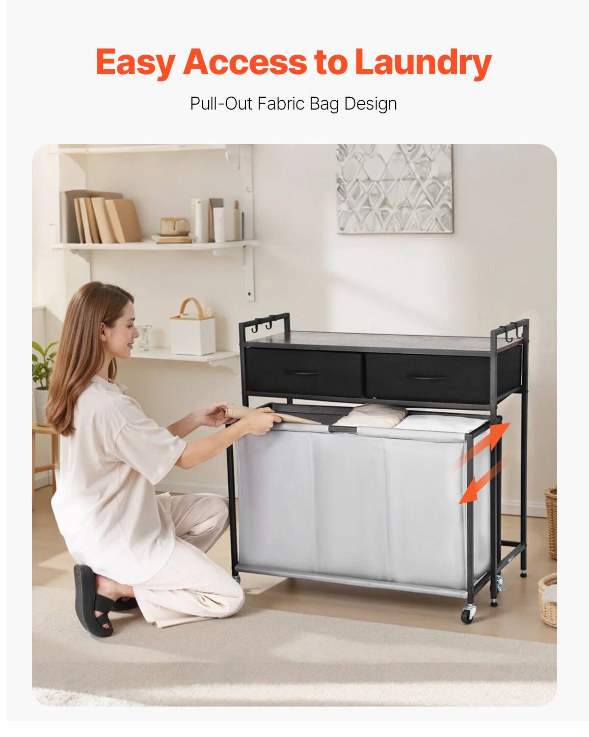 Easy Access to Laundry  
Pull-Out Fabric Bag Design