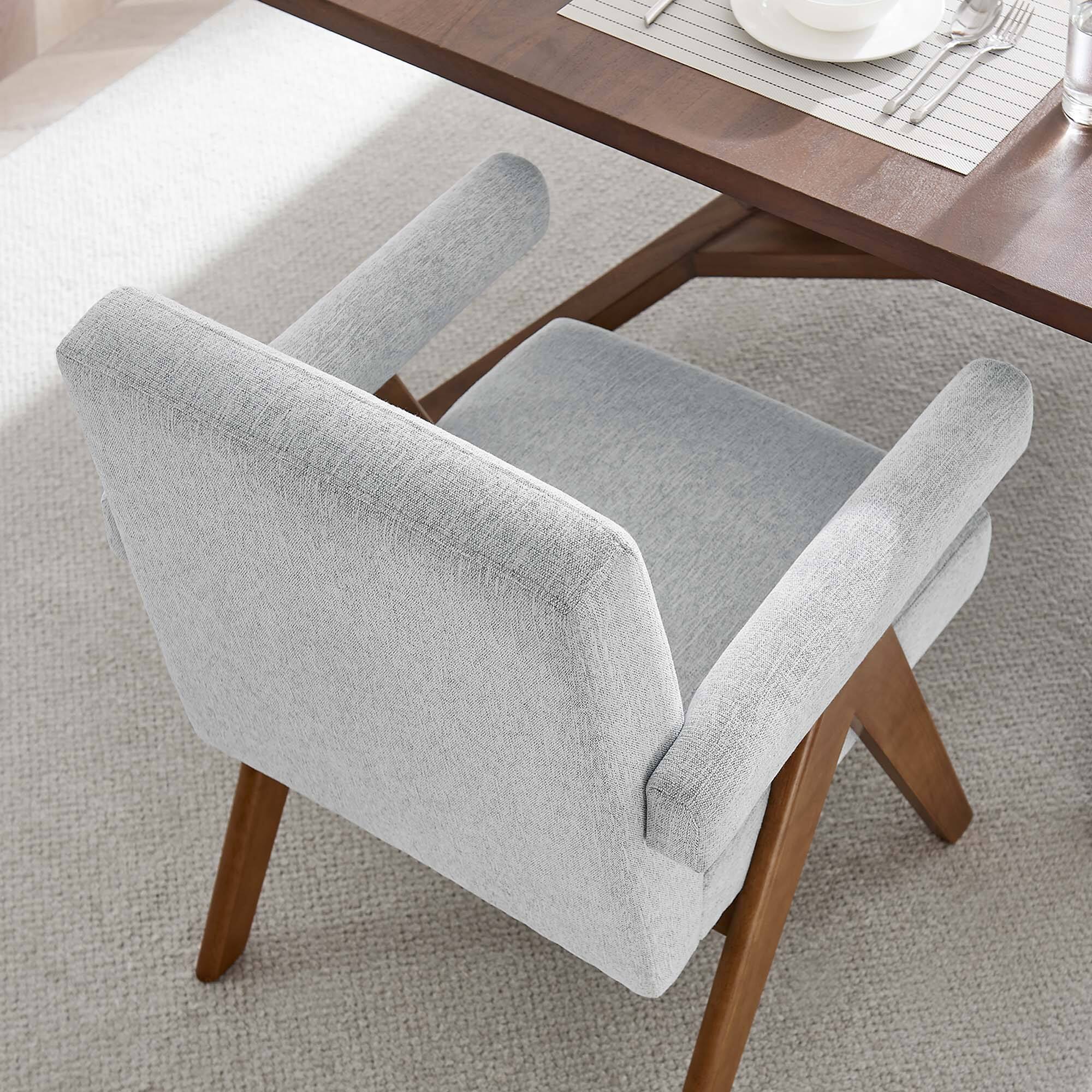 Alt View 1. Modway - Lyra Fabric Dining Room Chair Set of 2 by Modway - Light Gray Fabric.