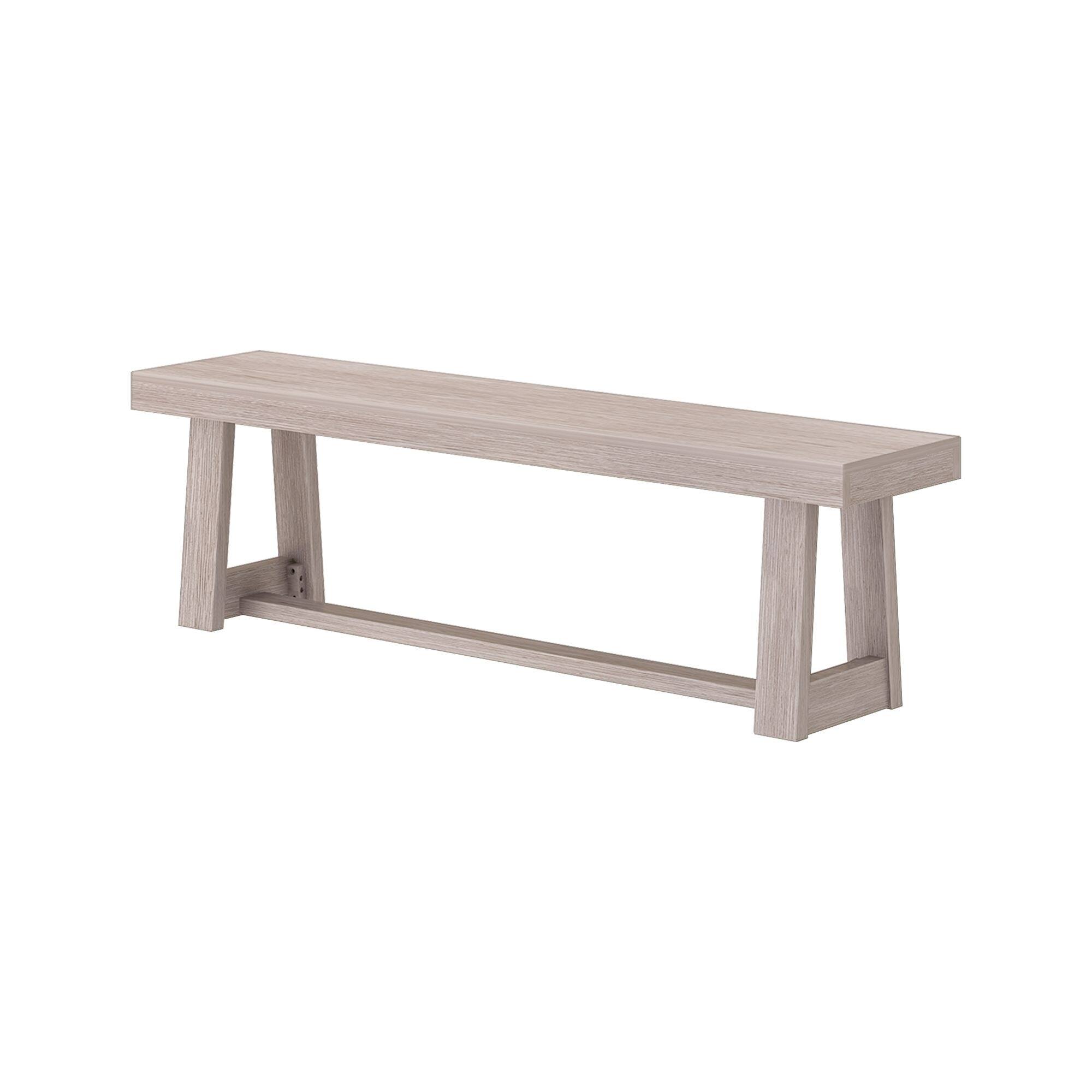 Alt View 2. Plank+Beam - Classic Dining Bench, Seashell Wirebrush - Seashell Wirebrush.
