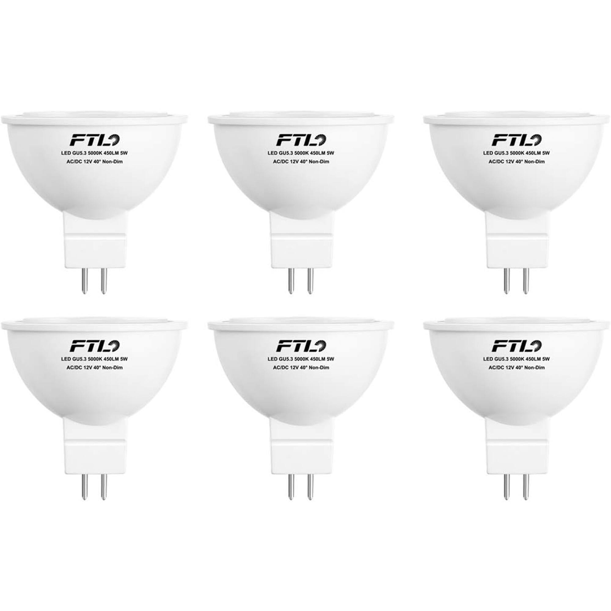 FTL2  
LED GU5.3 5000K 450LM 5W  
AC/DC 12V 40° Non-Dim