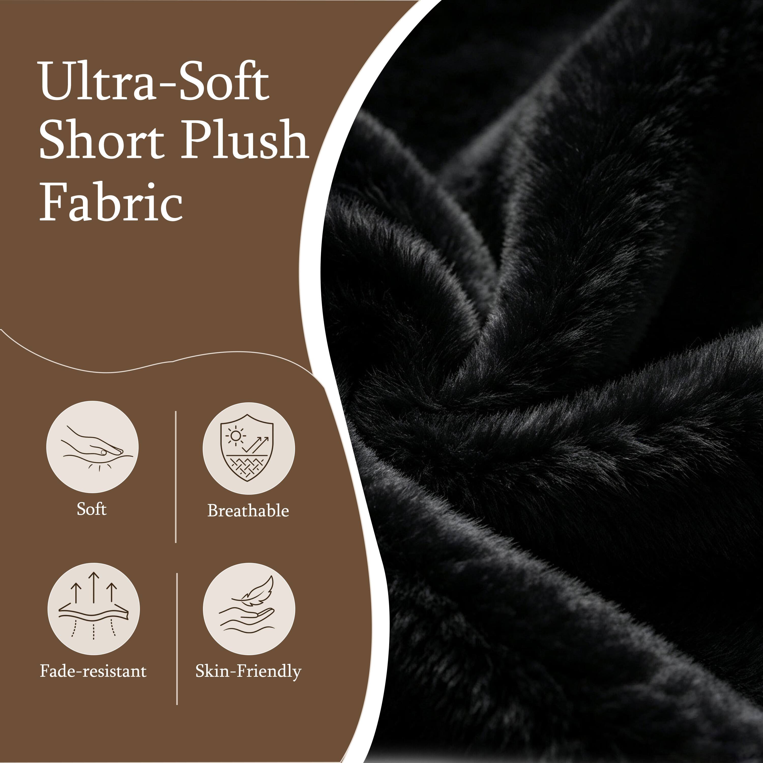 Ultra-Soft Short Plush Fabric

- Soft
- Breathable
- Fade-resistant
- Skin-Friendly
