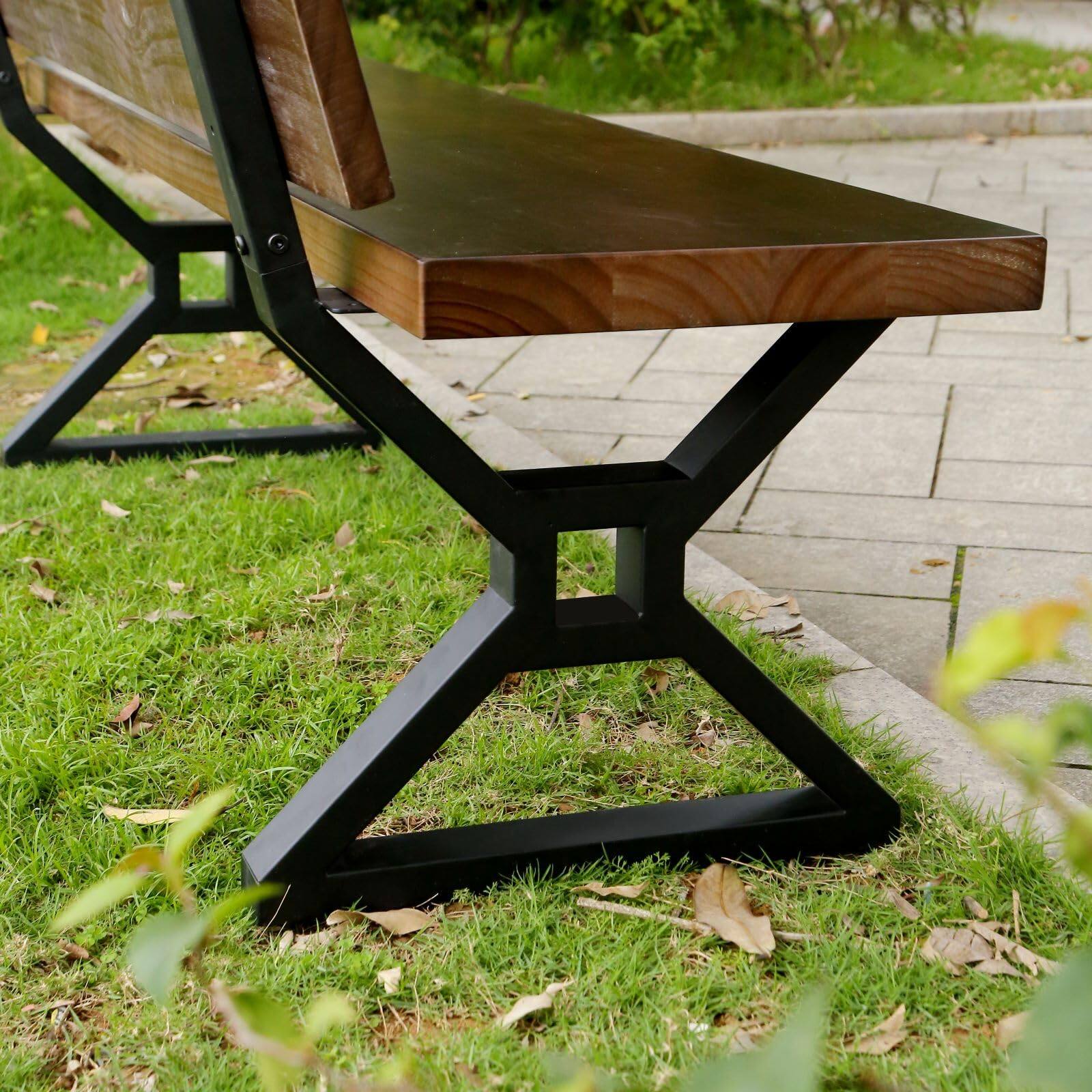 Alt View 2. JETRANSPORT - 16 Inch Metal Bench Backrest Bracket Set Of 2 Ideal For Diy Projects With Butcher Block Countertops And Wood - G 1.