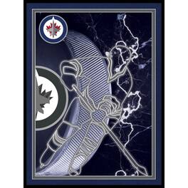 Fan Creations - Winnipeg Jets 12'' x 16'' Framed Neon Player Print - Black