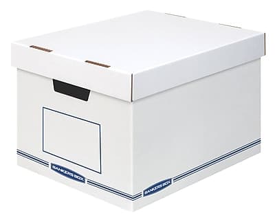 Bankers Box - Organizer Medium-Duty Storage Boxes with Lift-Off Lid,12/Carton (4662401) - White and Grey price history on PriceWatchPro