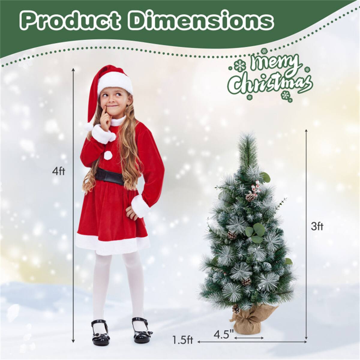 Product Dimensions  
Merry Christmas  

4ft  
3ft  
1.5ft  
4.5"