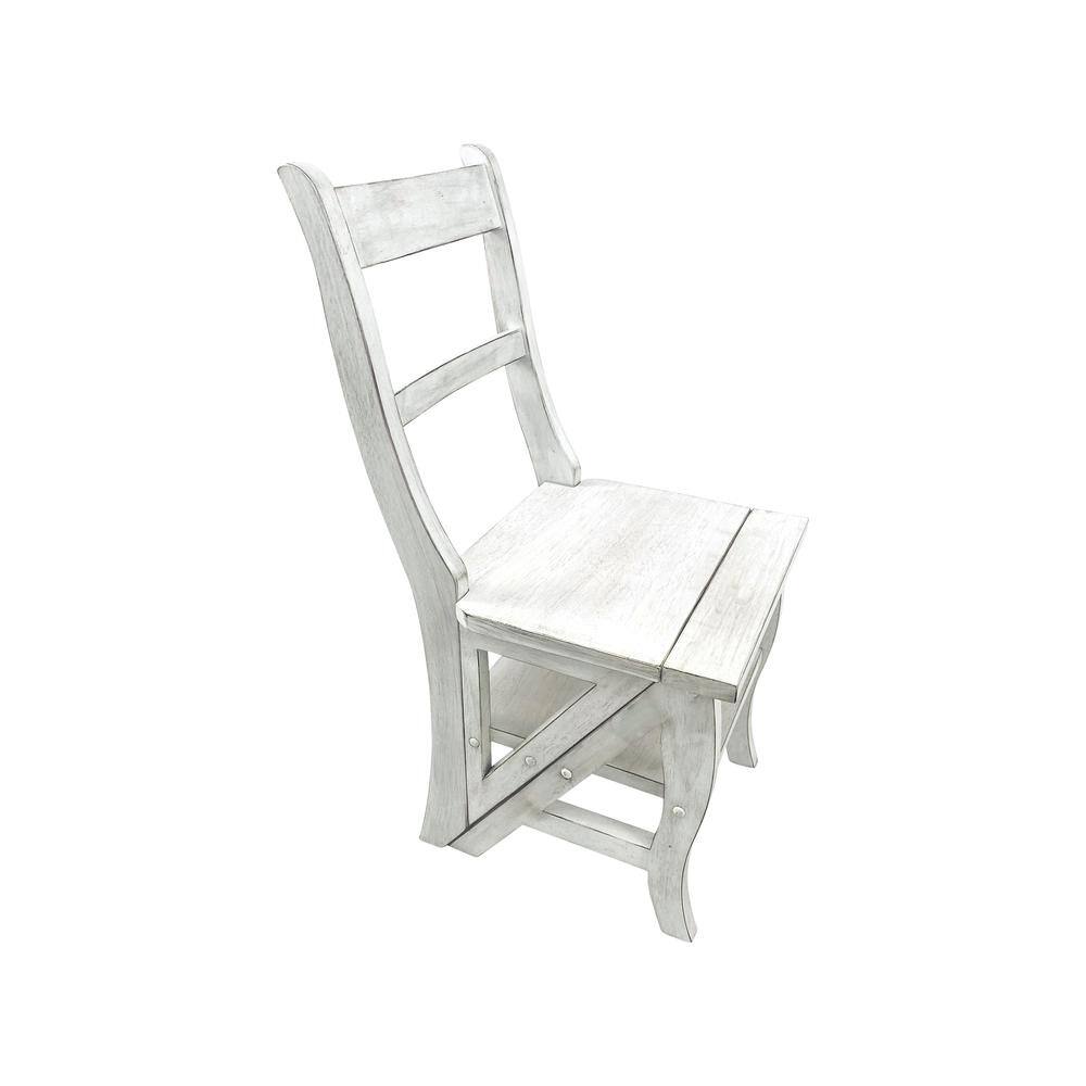 Front. Carolina Chair & Table - Folding Library Chair - Antique White - White.